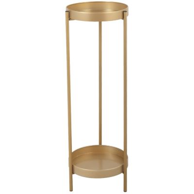 Streamdale Elegant Golden Foldable 2-Tier Plant Stand for Indoor Outdoor Use