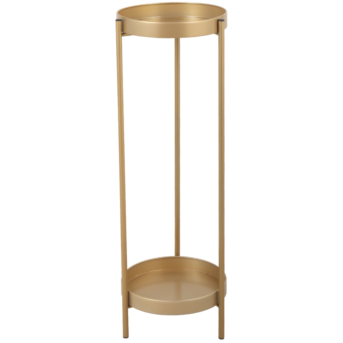 Elegant Golden Foldable 2-Tier Plant Stand for Indoor Outdoor Use