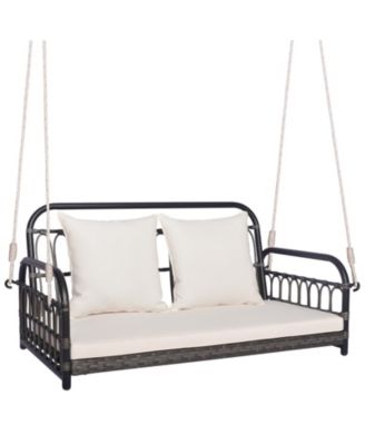 2-Person Outdoor Hanging Chair with Ropes-Grey