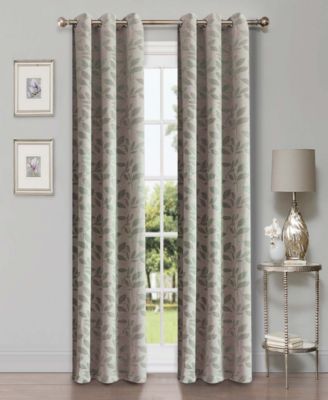 Modern Leaves 8 Curtain Panels Set with Grommet Header, 42 X 84