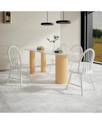 Set of 2 Windsor Dining Chairs with Spindle Backrest in Vintage Wood Finish