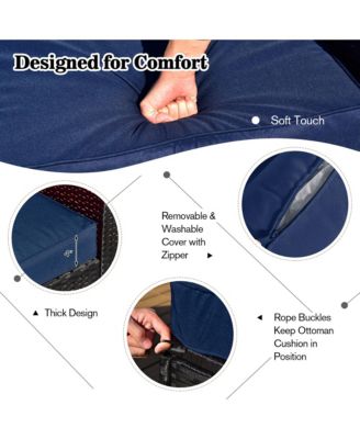 8PCS Patio Rattan Furniture Set Storage Table Ottoman