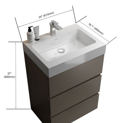 Streamdale 24" Gray Bathroom Vanity with Sink