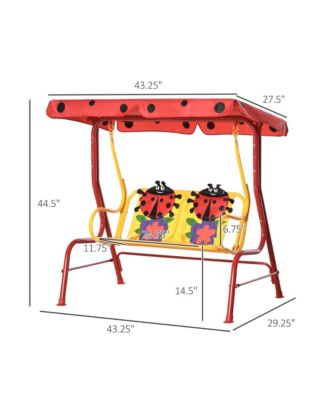 Outdoor Hanging Bench for Kids with Adjustable Roof,