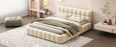 Queen Fabric Upholstered Platform Bed