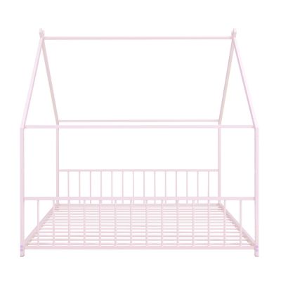 Streamdale Full Size Metal House Bed, Black