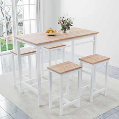 5-Piece Kitchen Table & Stools White Oak