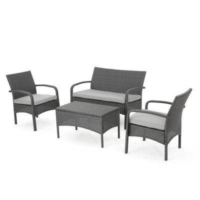 Cordoba Brown PE Rattan 4-Piece Outdoor Chat Set