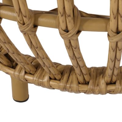 Streamdale Handcrafted Faux Rattan Woven Side Table with Boho Style