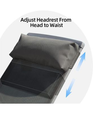 Streamdale Aluminum Pool Lounge Set, 3 Pieces Textilene Recliner With Headrest