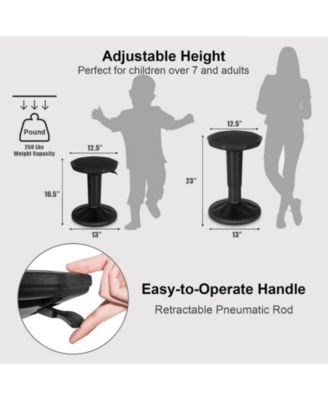 Adjustable Active Learning Stool Sitting Home Office Wobble Chair with Cushion Seat