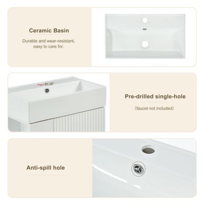 21.6" Bathroom Vanity Combo with Single Ceramic Sink