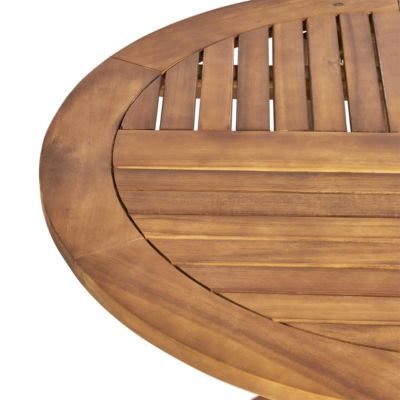 Streamdale Elegant Oval Acacia Wood Table with Teak Finish for Outdoor Patios
