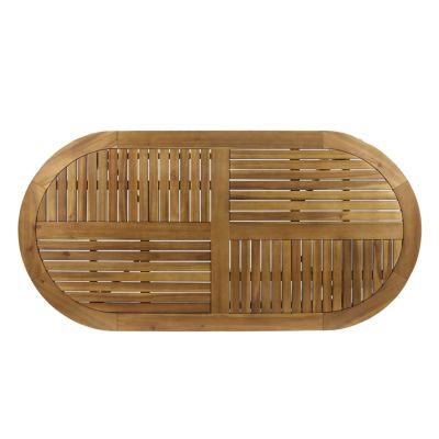 Streamdale Elegant Oval Acacia Wood Table with Teak Finish for Outdoor Patios