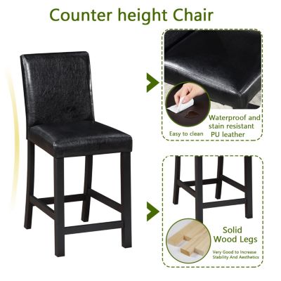 Elegant Counter-Height Dining Set Table & 4 Upholstered Chairs