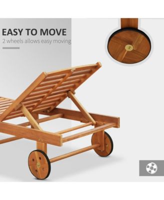 Simplie Fun Acacia Wood Chaise Lounge Foldable, Adjustable, Weather-Resistant