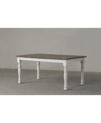 Ebret Farmhouse Two-tone Distressed Wood Dining Table, Brown and White