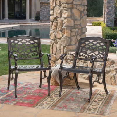 Elegant Ornate Dining Chairs with Cast Aluminum Frame