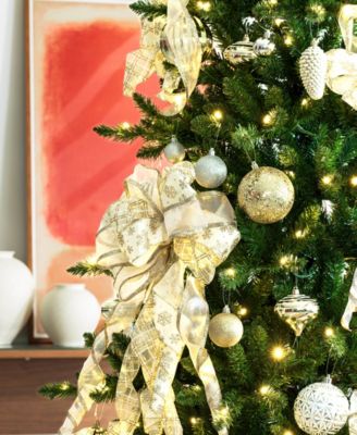 7.5ft Pre Lit Green Slim Fir Christmas Tree with 400 Light Emitting Diode Lights, 9 Functional Warm White Multi color, remote controller