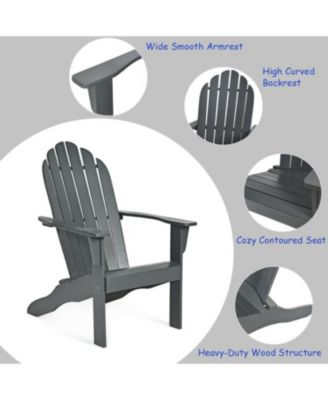 Acacia Wood Outdoor Adirondack Chair with Ergonomic Design