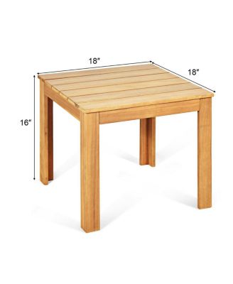 Wooden Square Patio Coffee Bistro Table