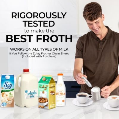 Powerful Mini Handheld Milk Frother – FrothMate Stainless Steel Foam Maker (No Stand)