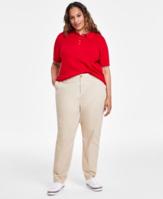 Plus Size Polo Sweater Hampton Chino Pants