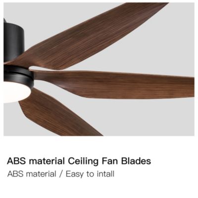 66" Vintage Ceiling Fan Lighting With Brown Blades In Integrated LED