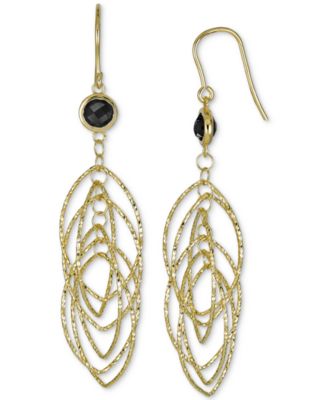 Amethyst Bezel Spiral Drop Earrings (1-5/8 ct. t.w.) in 14k Gold-Plated Sterling Silver (Also in Onyx & Sky Blue Topaz)