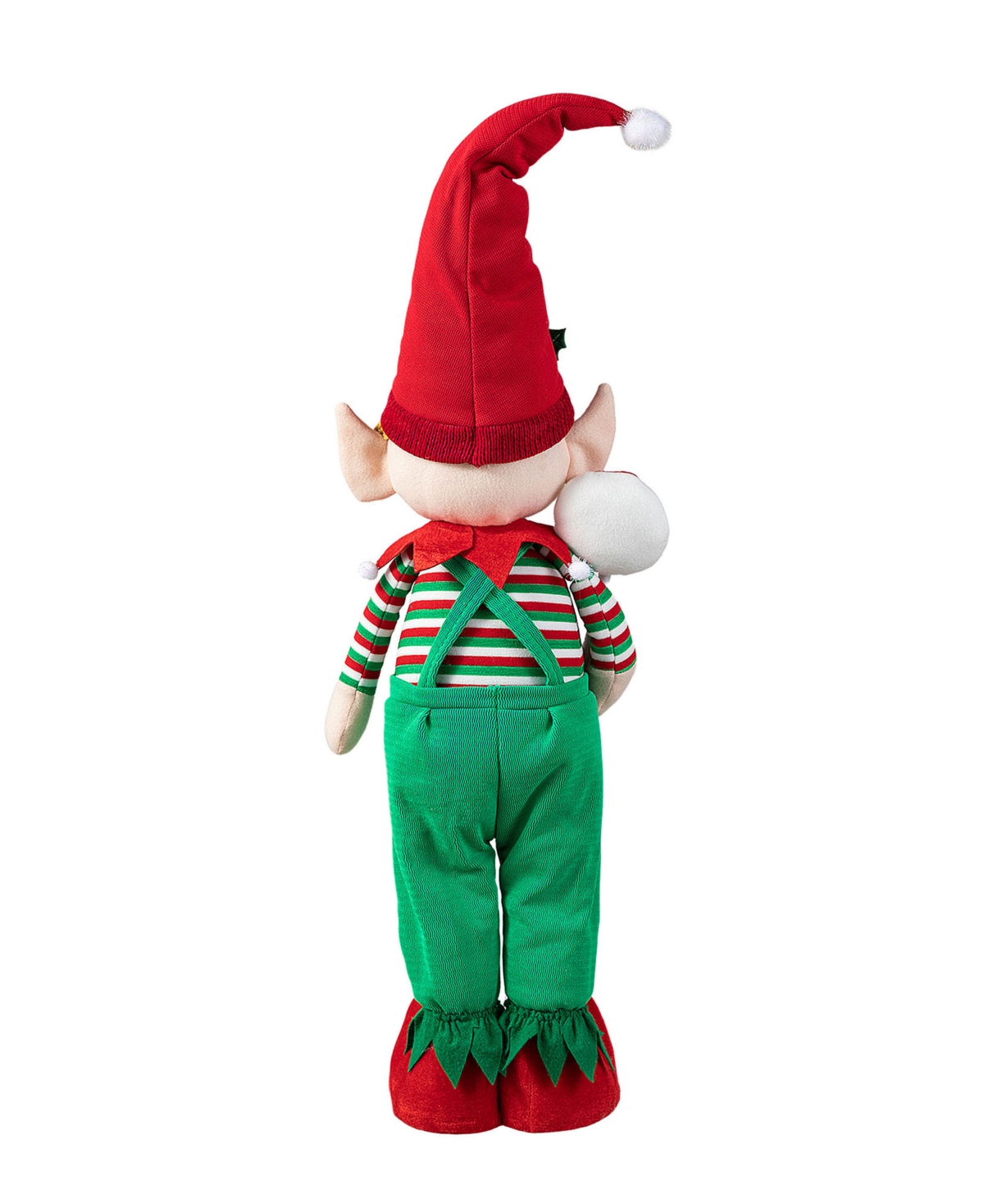 Glitzhome 39 26 H Telescoped Fabric Christmas Boy Elf Standing Decor