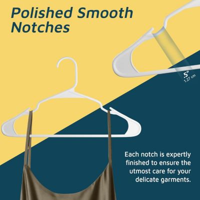 Plastic Clothes Hanger Set - 100 Pieces Versatile, Lightweight, Space-Saving, Non-Slip, Slim Designed, Dry and Wet Clothes Hanger Set - White