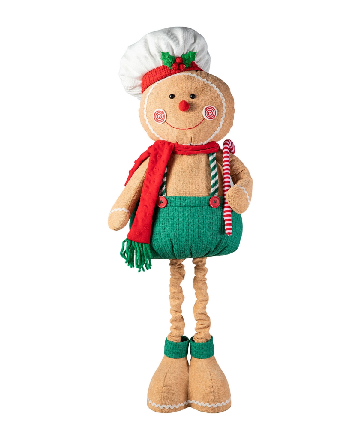 Glitzhome 39 26 H Telescoped Fabric Christmas Gingerbreadman Standing Decor