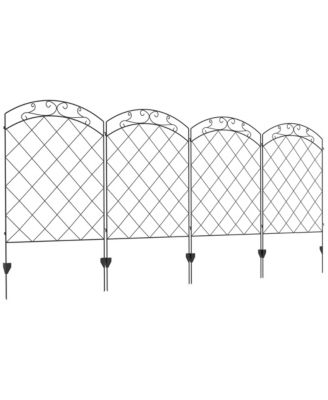 11.4' Garden Fence Steel Border Flower Edging, Pack of 4,
