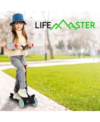 3-Wheel Kids Scooter with Foldable Seat, Adjustable Handlebar, LED Light-Up Wheels & Anti-Slip Deck, Lean-to-Steer Design for Ages 2+, Indoor/Outdoor