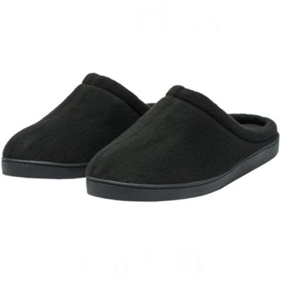 Mens Memory Foam Fleece Clog Slippers Wide Warm Slip On House Shoes