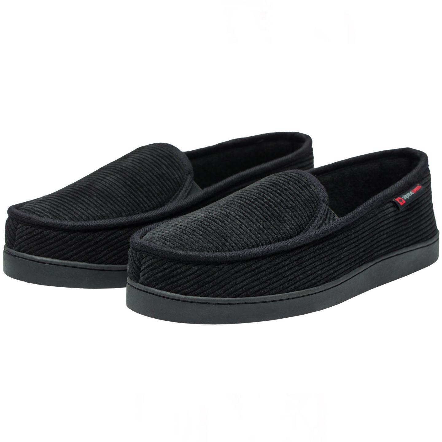 Мужские тапочки Alpine Swiss Wide Slippers Steve Moccasin House Shoes Memory Foam Insole Corduroy Slip-On Terry Lining Indoor Outdoor Non-Slip Rubber Outsole, цвет: Чёрный — фото 11