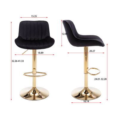 Velvet Footrest with Chrome Base bar stools
