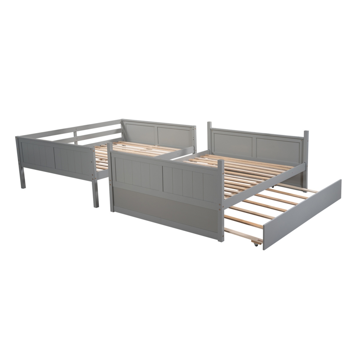 Streamdale Full Over Bunk Bed With Twin Trundle, Walnut