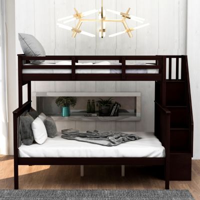 Streamdale Twin-Over-Full Bunk Bed with Storage and Guardrails