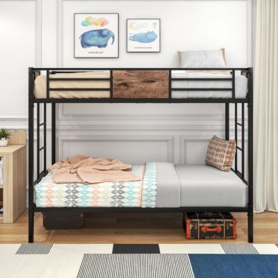 Streamdale Twin/Twin Metal Bunk Bed with Guardrail