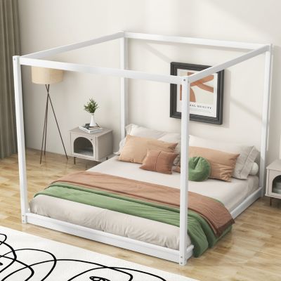 Streamdale King Size Canopy Platform Bed With Support Legs
