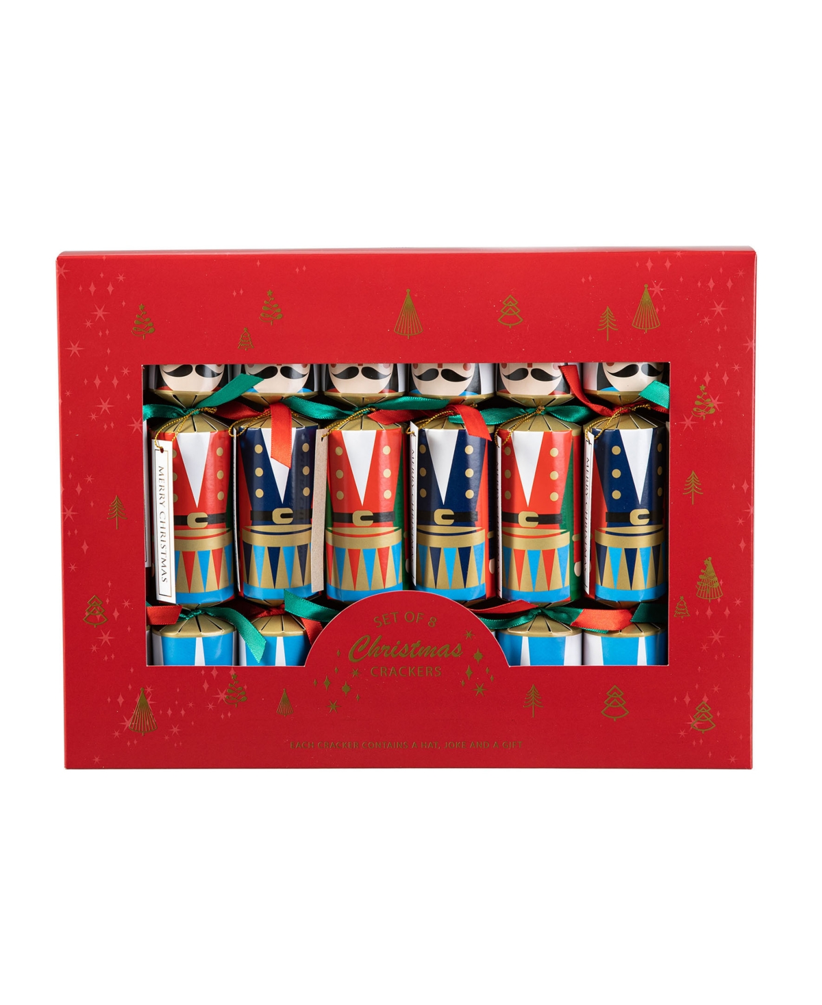 Glitzhome 8pk 1.50''d X 10.00''h Christmas Nutcracker Party Cracker With Gift Contents In Multi