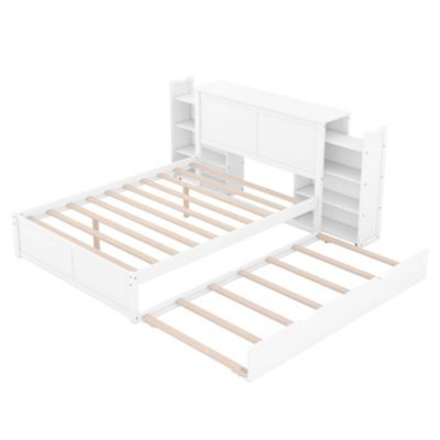 Streamdale Storage Platform Bed with Shelves and Trundle
