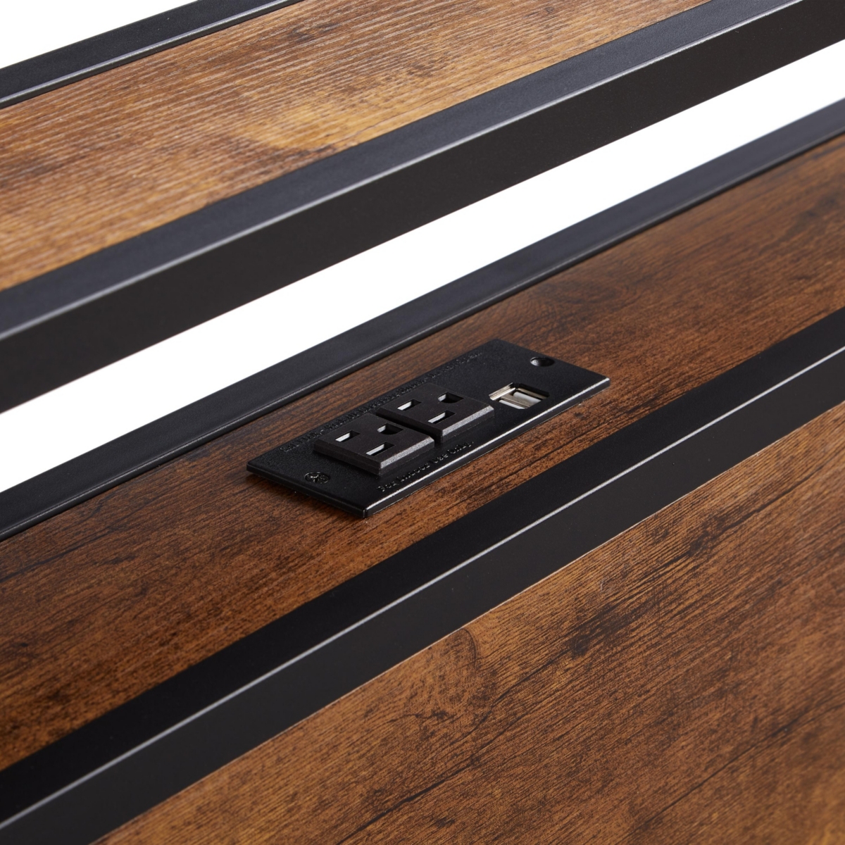 Twin Metal Bed Frame with Headboard, Footboard, Usb, Led, Storage