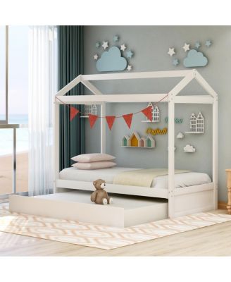 House Bed With Trundle, Can Be Decorated Twin