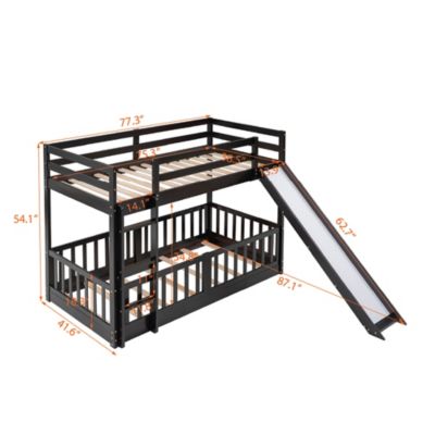 Streamdale Twin Over Twin Bunk Bed With Slide And Ladder