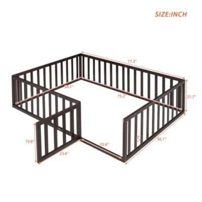 Streamdale Full Size Wood Daybed Frame With Fence