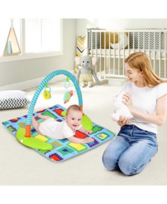 Kids 4-in-1 Baby Bouncer Activity Center with 3 Adjustable Heights-Green