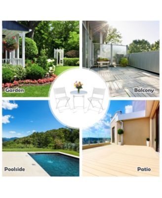 3 Pieces Patio Folding Bistro Set for Balcony or Outdoor Space