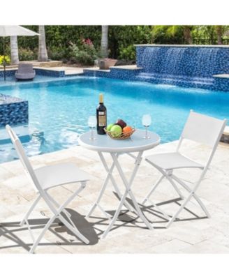 3 Pieces Patio Folding Bistro Set for Balcony or Outdoor Space